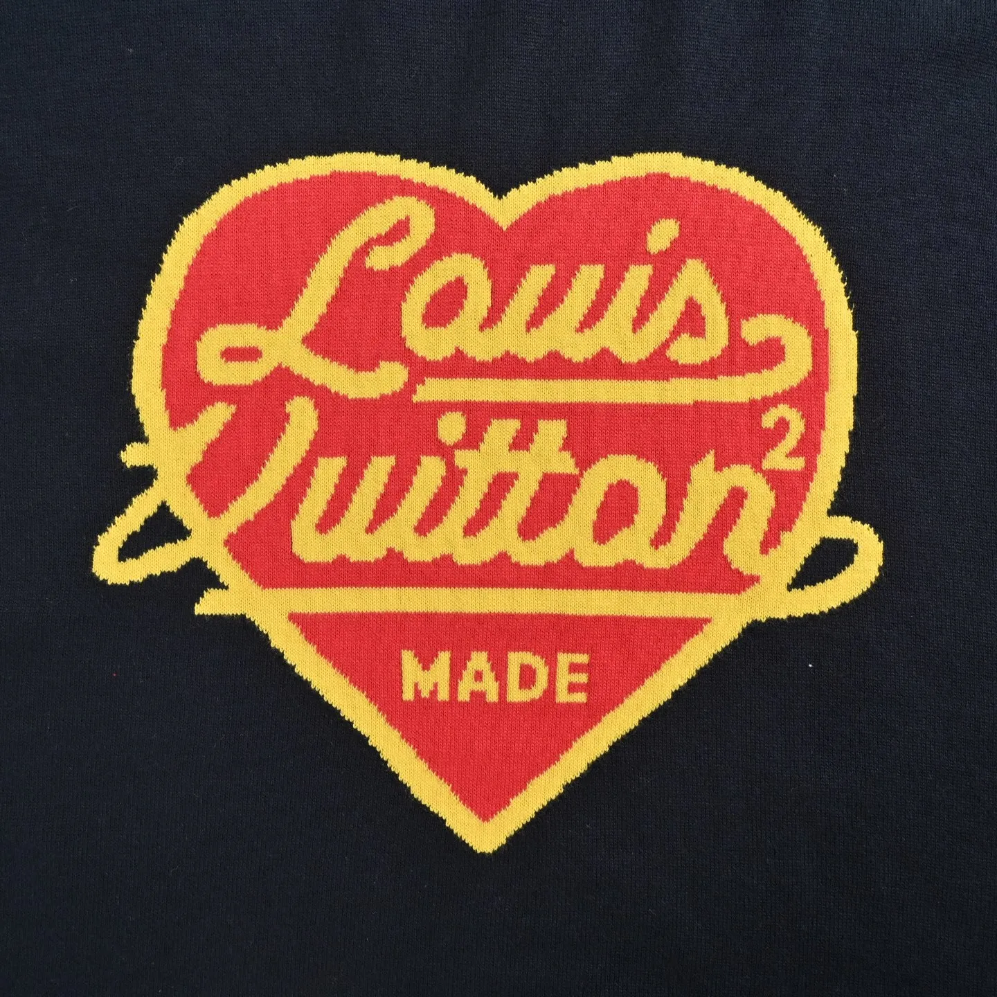 Louis Vuitton/Louis Vuitton 22ss Nigo love jacquard knitted short sleeves